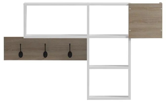 Κρεμάστρα τοίχου Wenia σε sonoma-λευκό 99.5x15x61εκ 99.5x15x61 εκ.