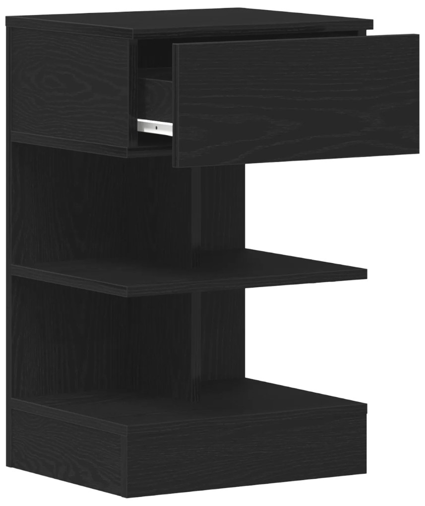 vidaXL Κομοδίνο 2 τμχ Μαύρη Δρυς 40x35x65 εκ. Κατασκευασμένο από Ξύλο