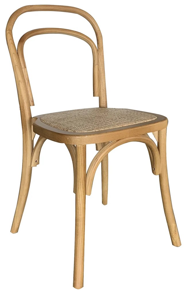 Καρέκλα Επαγγελματική ArteLibre LETO Φυσικό Ξύλο/Rattan 45x45x89cm-15320023