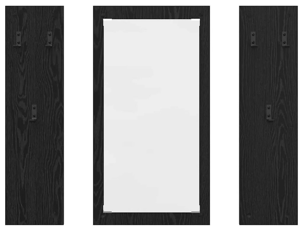 vidaXL Τοίχου Κρεμάστρα Μαύρη δρυς 96 x 1.5 x 90 εκ Επεξεργασμένο ξύλο