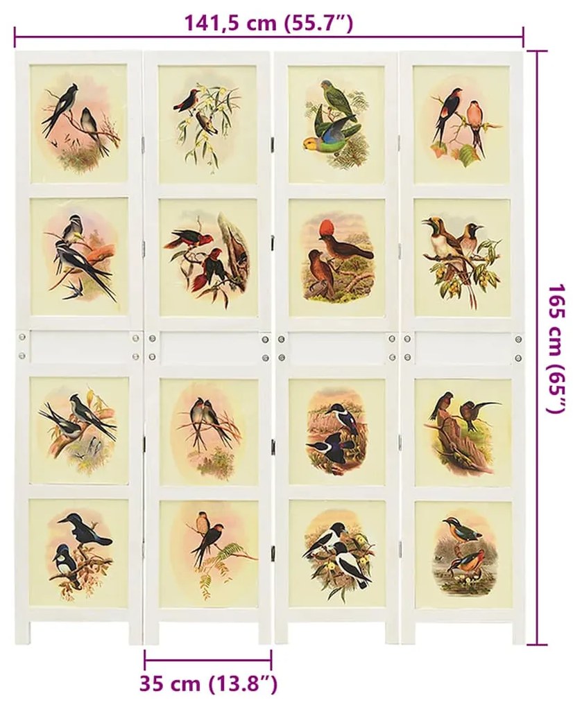 vidaXL Ρομδιβίδερ Πάνελ Λευκό 212 x 165 εκ. MDF