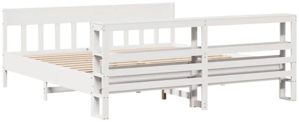 vidaXL Σκελετός Κρεβ. Χωρίς Στρώμα Λευκό 180x200 εκ Μασίφ Πεύκο