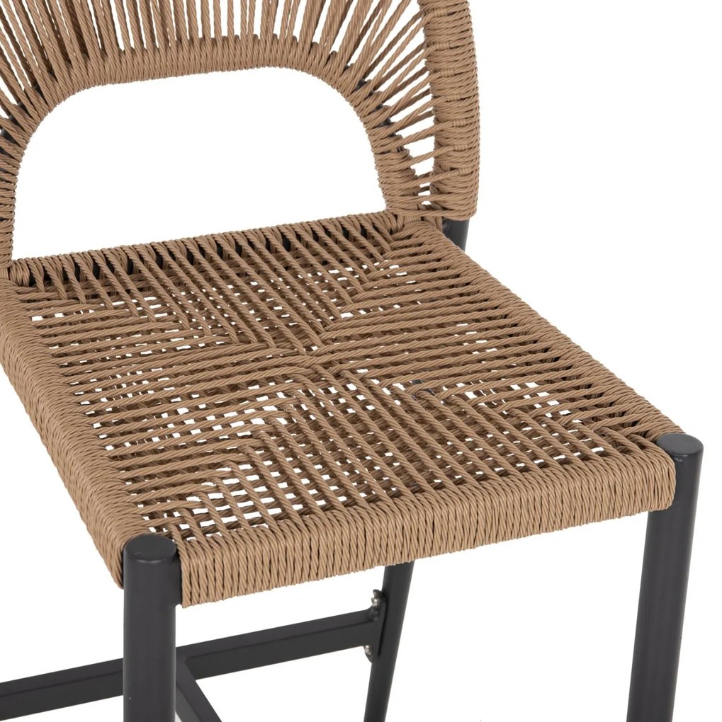 ΣΚΑΜΠΟ ΑΛΟΥΜΙΝΙΟΥ ΜΕ RATTAN ΜΕΣΑΙΟΥ ΥΨΟΥΣ ΑΝΘΡΑΚΙ  46x58x95Yεκ. 40x55.5x99 εκ.