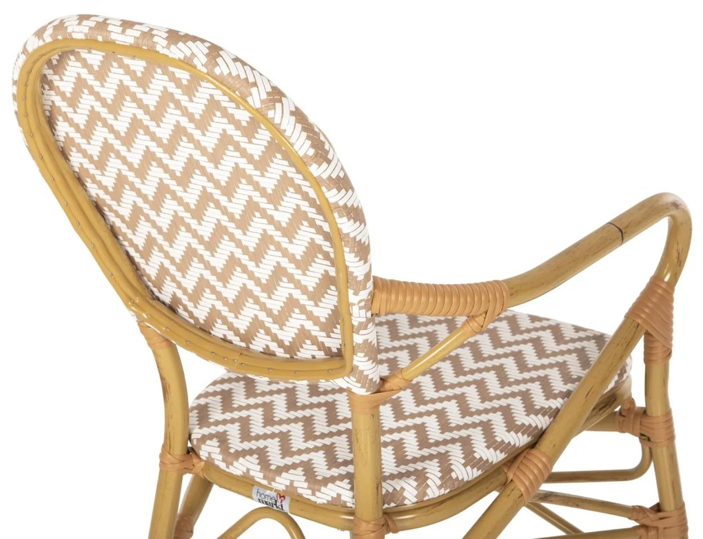 Καρέκλα - Πολυθρόνα C5928.03 Αλουμινίου Bamboo Look Φυσικό - Λευκό 55x58x95 εκ. 55x58x95 εκ.