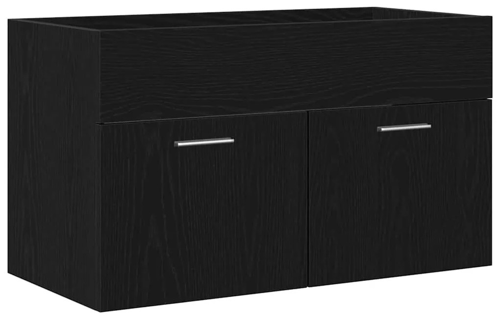 vidaXL Ντουλάπι Μπάνιου Επιτοίχιο Μαύρη Οξυά 80 x 38,5 x 46 cm