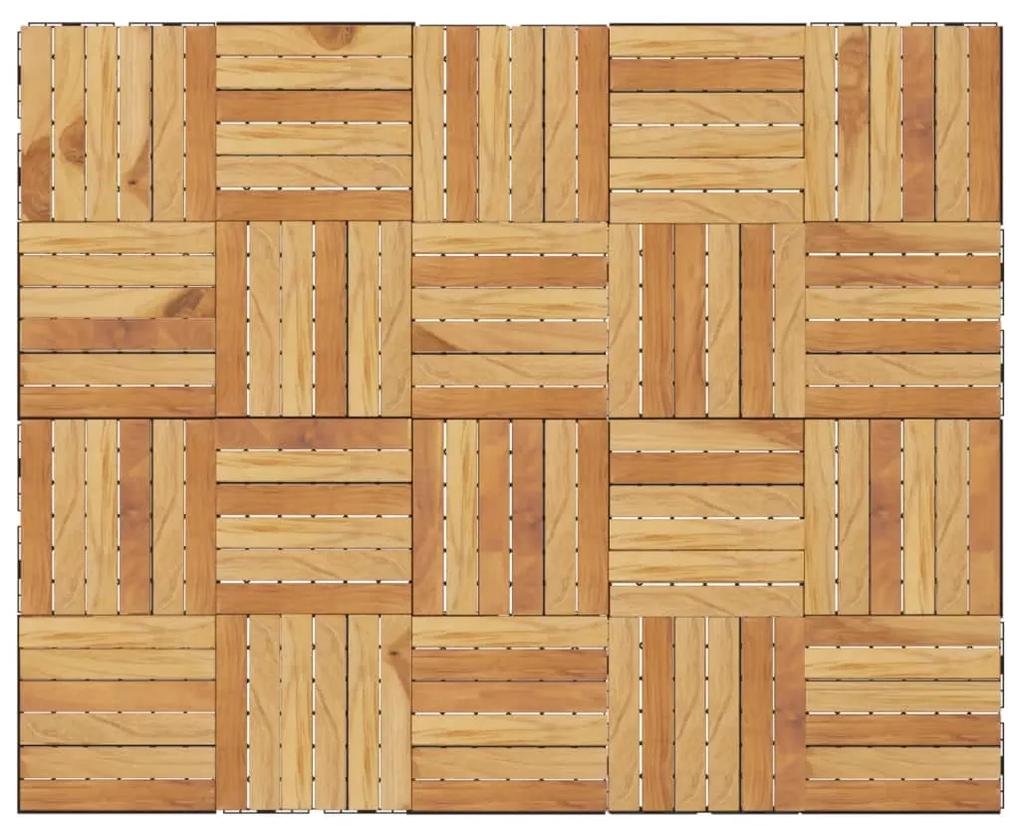 vidaXL Πλακάκια Deck 20 τεμ. 30 x 30 εκ. από Μασίφ Ξύλο Teak