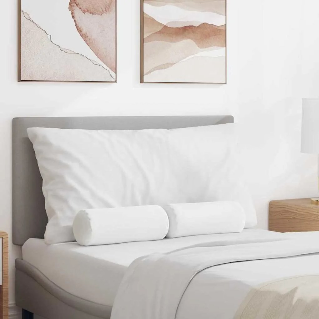 vidaXL Μαξιλάρια Στήριγμα 2 pcs Λευκό Ø 15 x 40 εκ ύφασμα