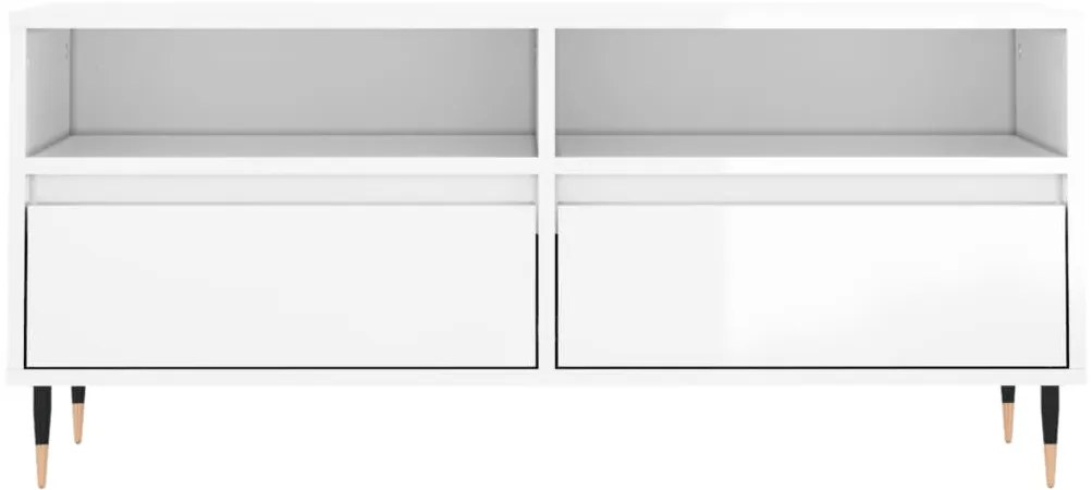 vidaXL Έπιπλο Τηλεόρασης Γυαλ. Λευκό 100x34,5x44,5 εκ. Επεξεργ. Ξύλο