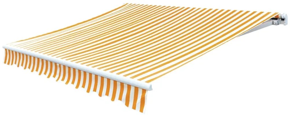 vidaXL Τεντόπανο Έντονο Κίτρινο/Λευκό 4x3 μ Καραβόπανο (Χωρίς Πλαίσιο)