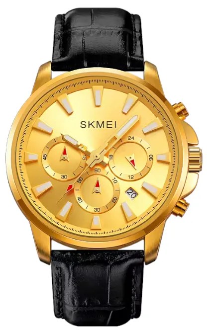 AΝΑΛΟΓΙΚΟ ΡΟΛΟΙ ΧΕΙΡΟΣ – SKMEI - 2071 - GOLD/LEATHER BLACK