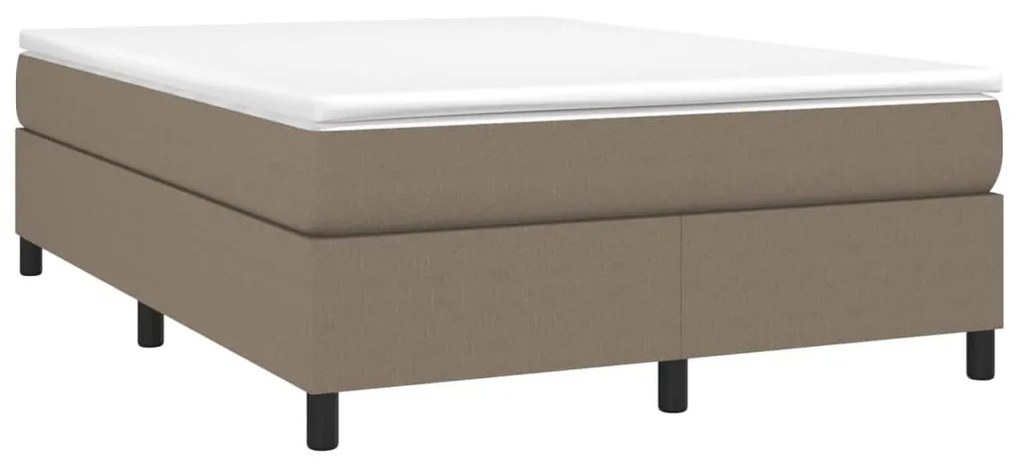 Κρεβάτι Boxspring με Στρώμα Taupe 140x200 εκ. Υφασμάτινο - Μπεζ-Γκρι