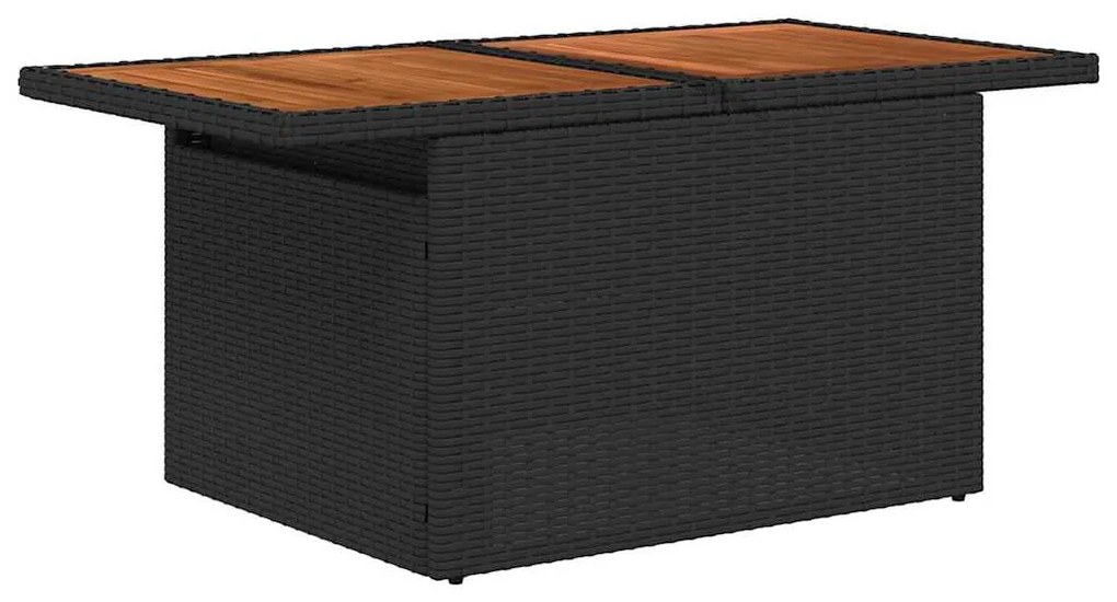 vidaXL Σέτ φαγητού για κήπο με μαξιλάρι 9 pcs Μαύρο και Κρέμα