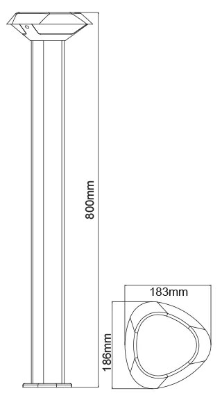 LED SMD POST LUMINAIRE 7W 520LM 330° 230V AC 3.000K DARK GREY CRI80 IP54 30.000HRS - LG3803G-800