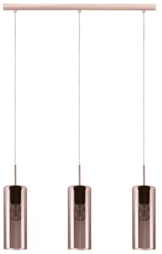 Φωτιστικό Οροφής-Ράγα Selvino 98699 Copper Eglo Metal, Glass