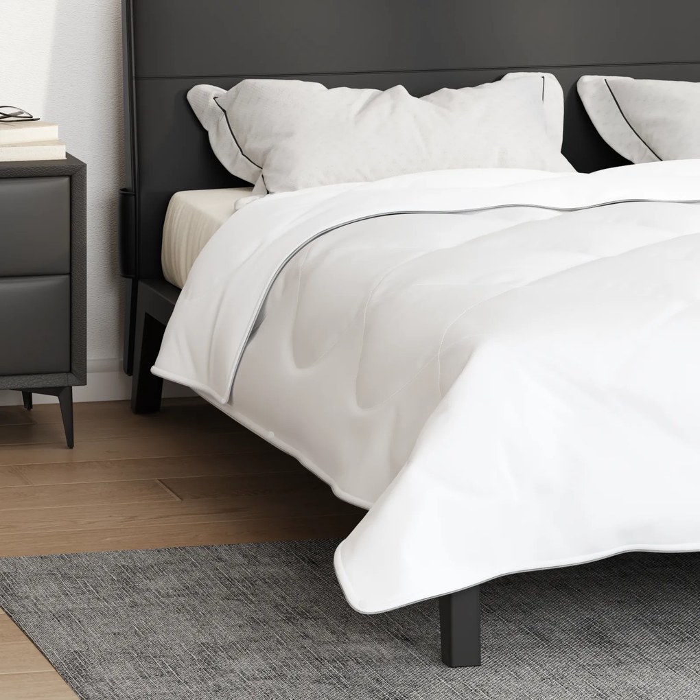 vidaXL Κουβέρτες & Κουβέρτες Λευκό 240 x 220 εκ. Μικροΐνες