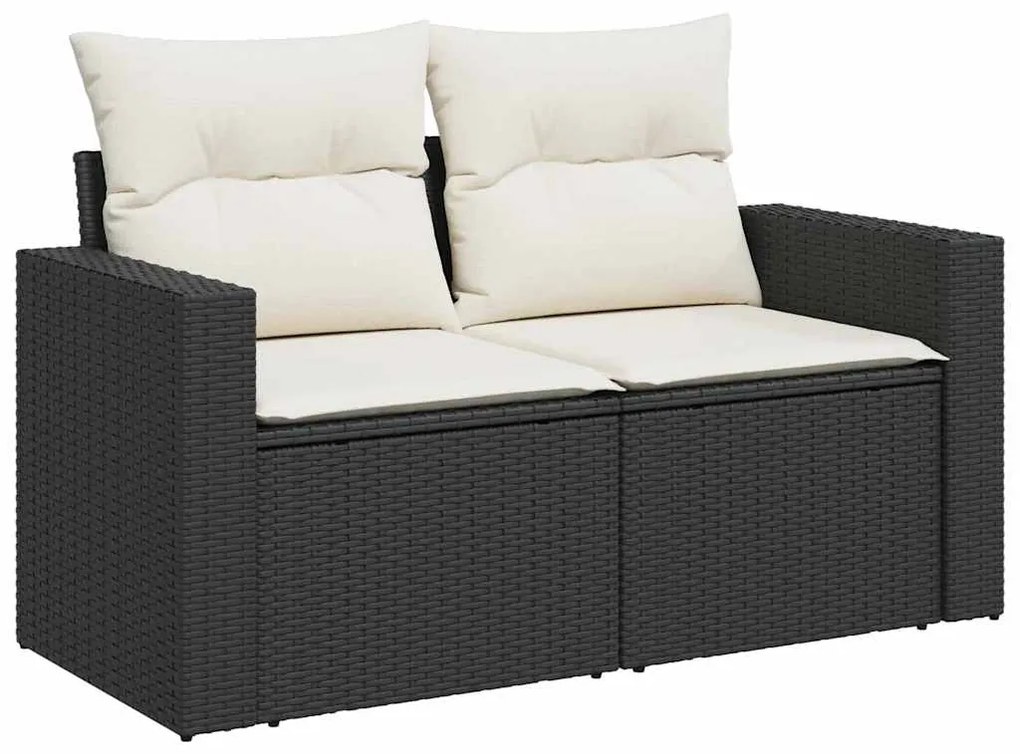 vidaXL Σετ Καναπέ Κήπου 13 pcs Μαύρο και κρεμ 110 x 55 x 71 εκ
