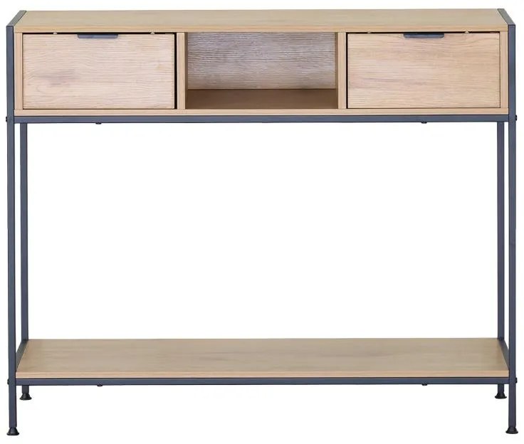 Κονσόλα Regando σε oak απόχρωση με μαύρο μέταλλο 100x35x80εκ 100x35x80 εκ.