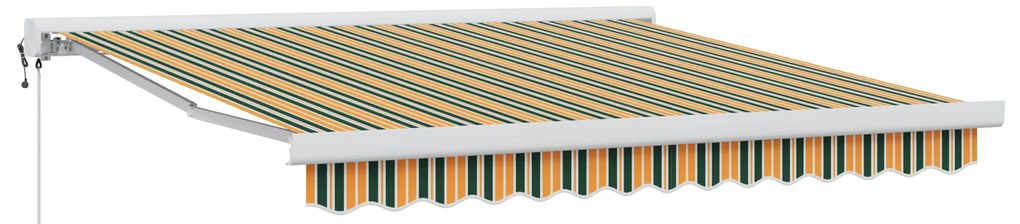 vidaXL Ανασυρόμενη Τέντα Πράσινη και Κίτρινη 350x250 cm