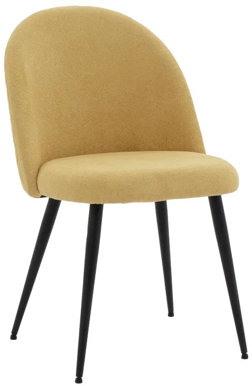 Intrahome Καρέκλα Graceful Intrahome ύφασμα μπουκλέ κίτρινο-πόδι μαύρο | SKU: INTRAPA-104111131