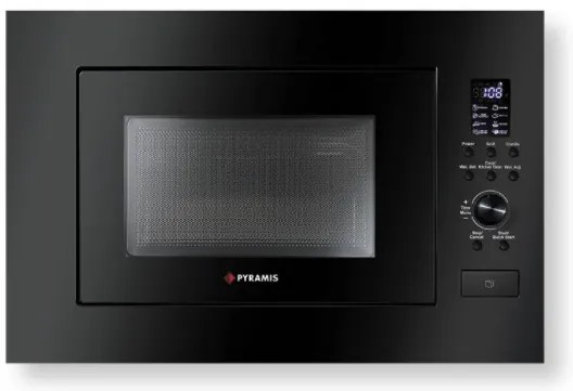 Pyramis 30 Εντοιχιζόμενος Φούρνος Μικροκυμάτων 23lt Μαύρος (034011401)