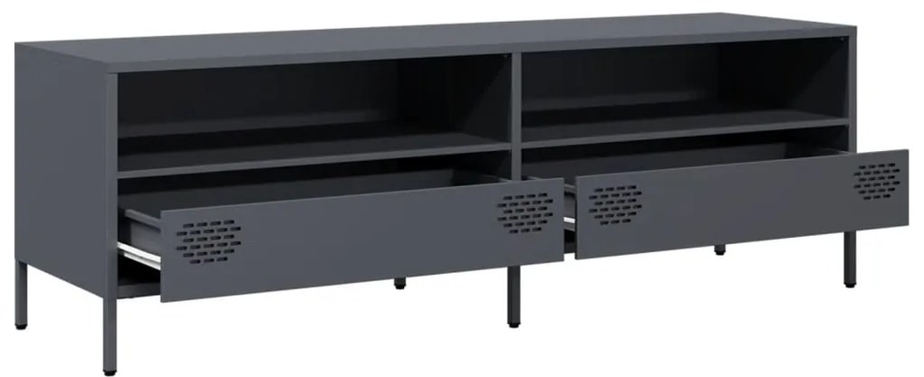 vidaXL Έπιπλο Τηλεόρασης Ανθρακί 135x39x43,5 εκ. Ατσάλι Ψυχρής Έλασης