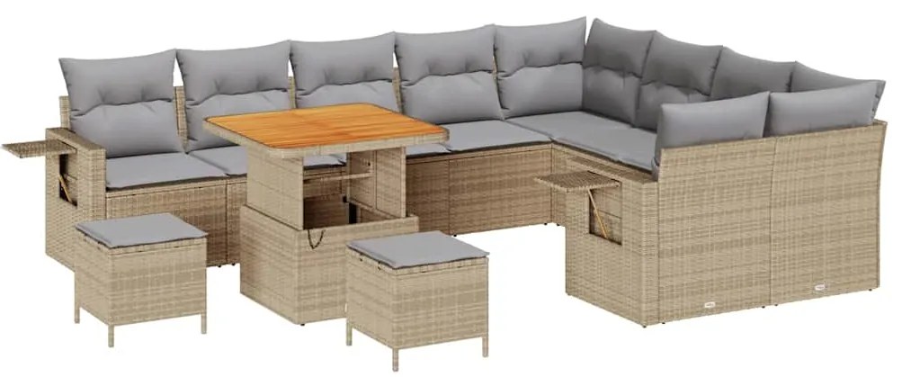 vidaXL Σετ Καναπέ Κήπου 12 pcs μπεζ και ανοιχτό γκρι 80 x 80 x 71 cm