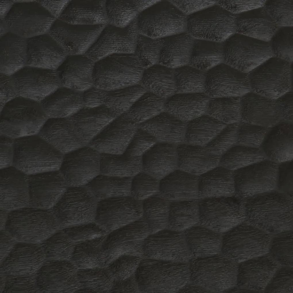 Κομοδίνα 2 τεμ. Μαύρα 40 x 33 x 46 εκ. από Μασίφ Ξύλο Μάνγκο - Μαύρο