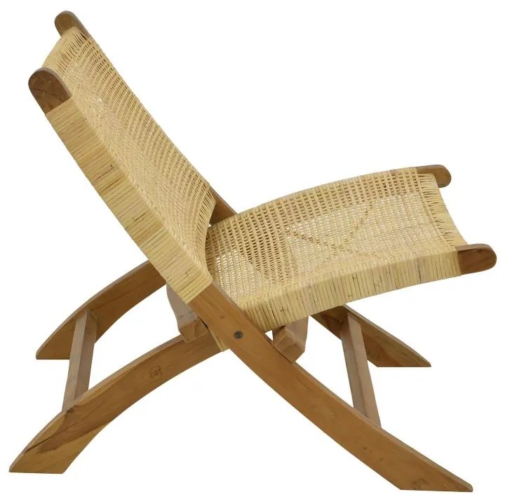 Καρέκλα Jerenze φυσικό teak ξύλο-rattan 65x78x68εκ