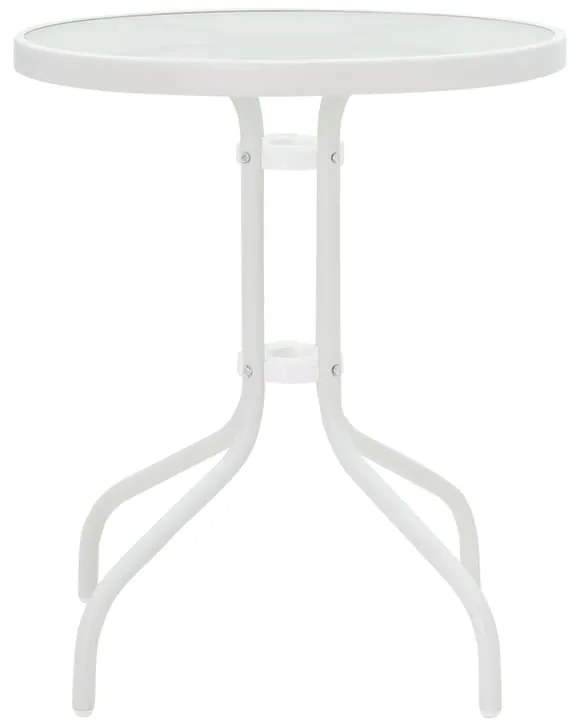 Τραπέζι Watson pakoworld μέταλλο λευκό-γυαλί Φ60x70εκ