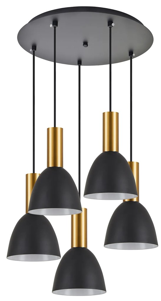 SE21-GM-4-5BL-MS2 ADEPT TUBE Gold Matt Pendant Black Metal Shade+ HOMELIGHTING 77-8643