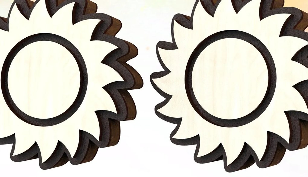 Σετ των 2 Intra απο ξύλο plywood 3mm-4mm πάχος Celestial Stud Σκουλαρίκια Δίασταση 12x12 cm INTRAFABR-122184305