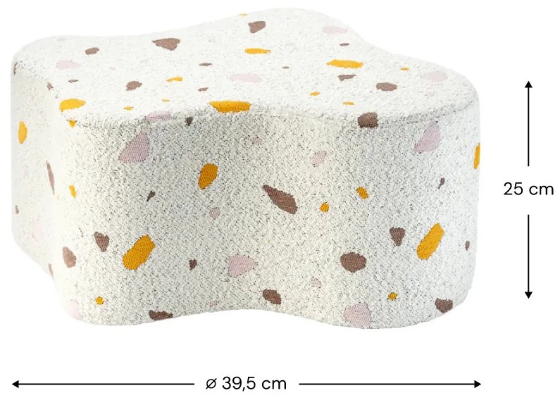 Terrazzo Πουφ Σκαμπο Cloud Υφασμα Μπουκλε / Σενιλ Υπόλευκο