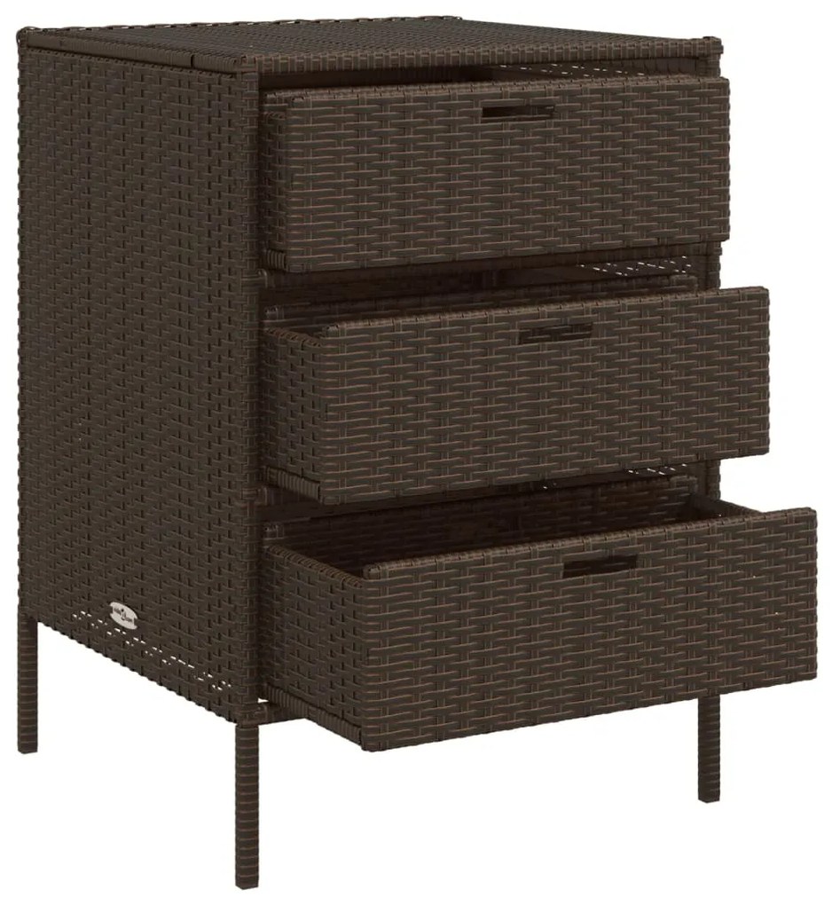 vidaXL Ντουλάπι Αποθήκευσης Κήπου Καφέ 55x59x80 εκ. Συνθετικό Ρατάν