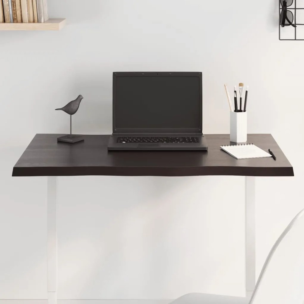 Επιφ Τραπεζιού Σκ Καφέ 80x60x2εκ. Επ Μασίφ Ξύλο Δρυός Live Edge