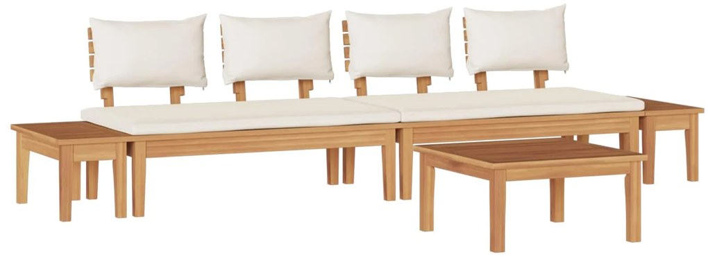 Σετ Καναπέ Κήπου 5 pcs Καφέ και Κρέμα