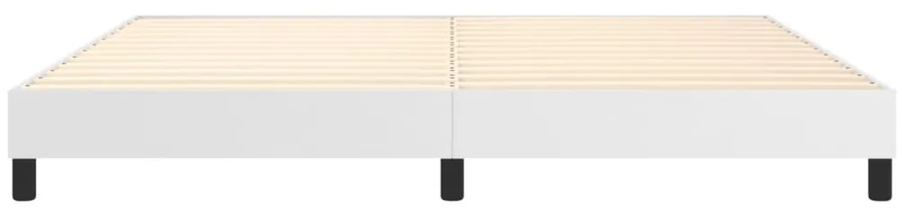 vidaXL Σκελετός Κρεβατιού με Ελατήρια Λευκό 200x200 εκ. από Συνθετικό Δέρμα