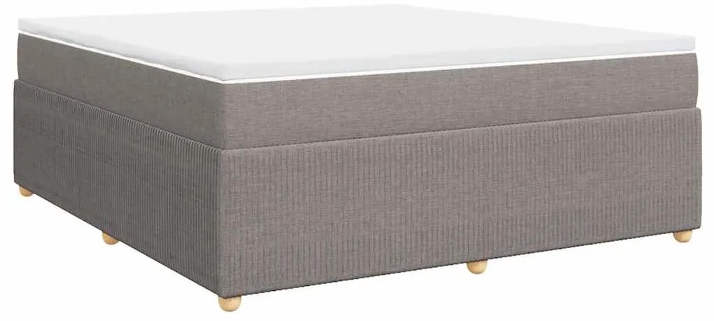 vidaXL Κρεβάτι Boxspring με Στρώμα Taupe 180x200 εκ. Υφασμάτινο