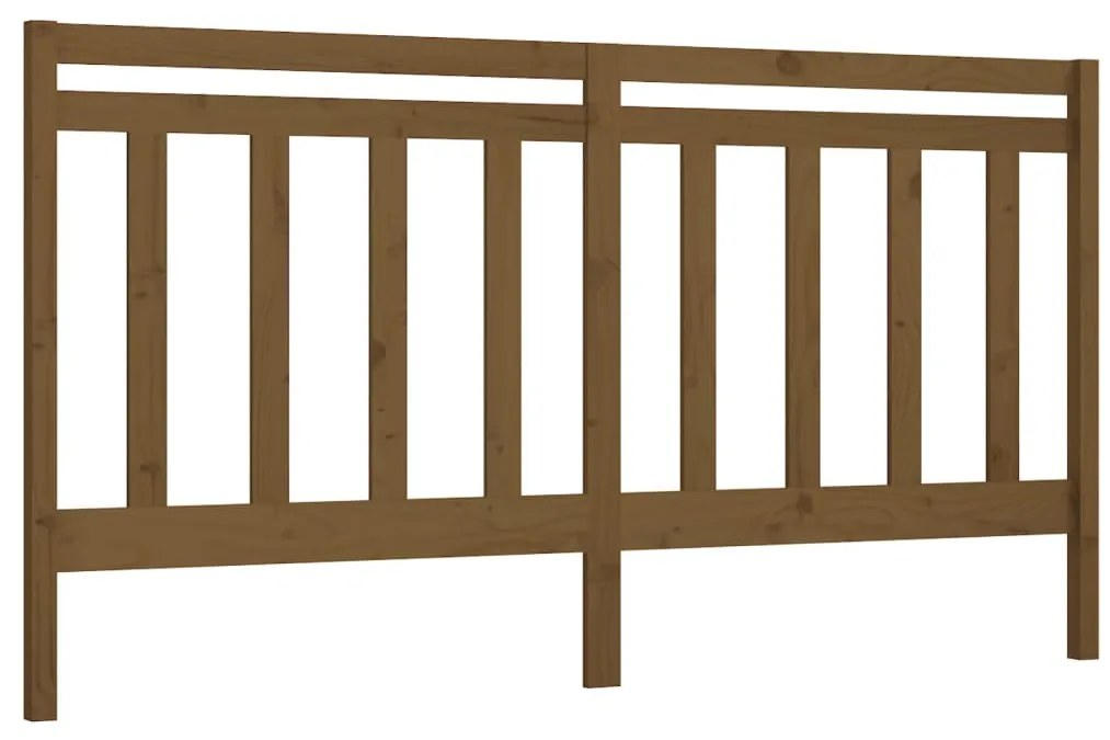 vidaXL Κεφαλάρι Κρεβατιού Μελί 206 x 4 x 100 εκ. από Μασίφ Ξύλο Πεύκου