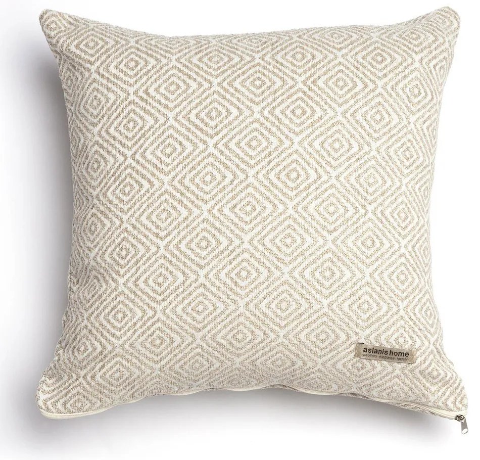 Μαξιλαροθήκη Διακοσμητική Panion Classic Sand-Ecru Aslanis Home 45X45 Cotton,Chenille