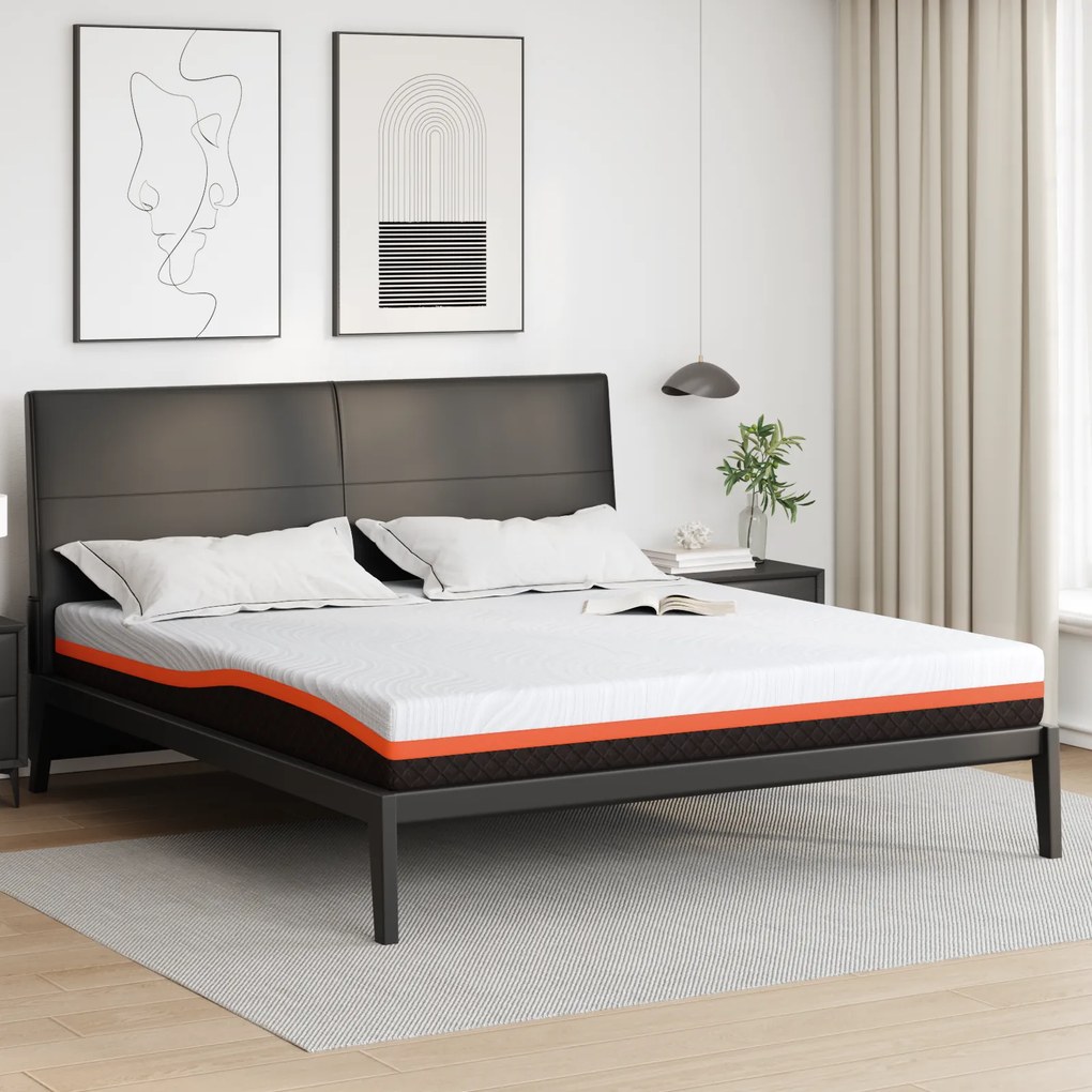 vidaXL Στρώματα Λευκό, Γκρι 200 x 200 cm