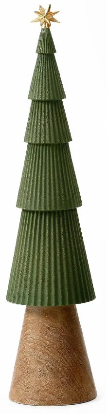 XMAS GREEN TREE L DECO POLYRESIN ΠΡΑΣΙΝΟ ΚΑΦΕ ΧΡΥΣΟ 13x13xH55cm