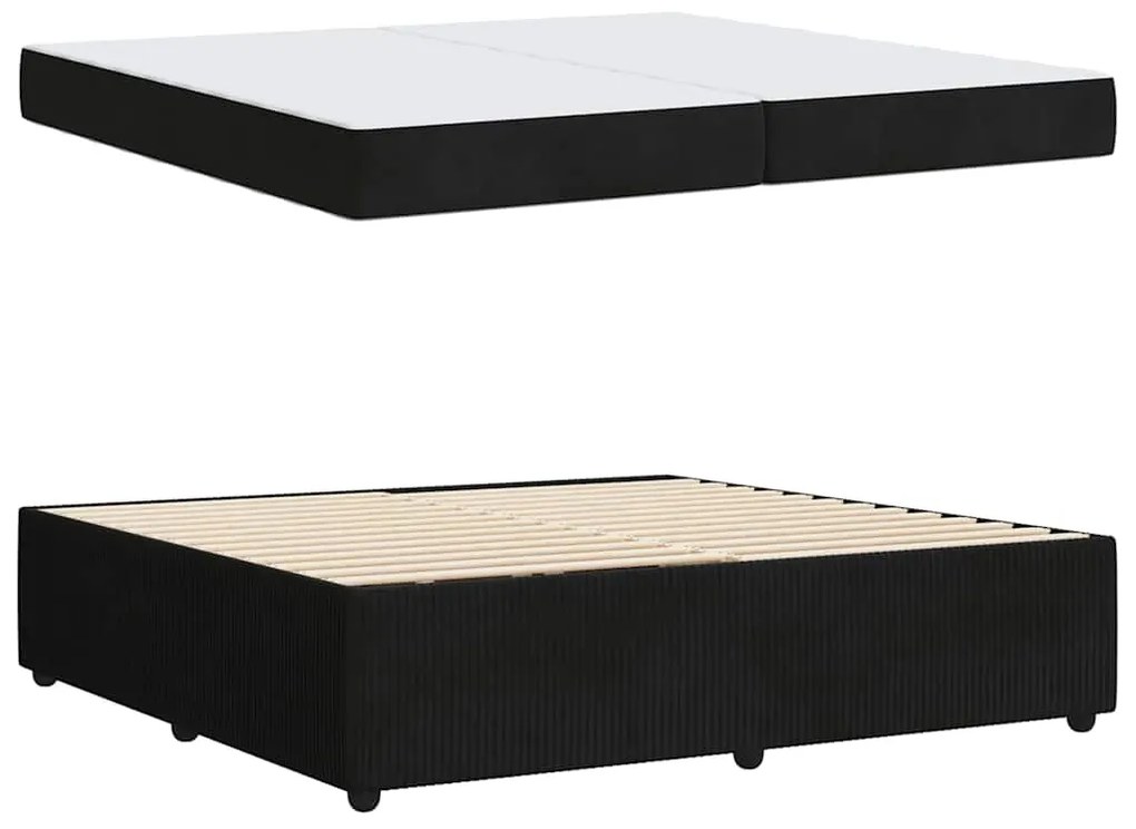 vidaXL Σκελετός κρεβατιού με στρώμα Μαύρο 200 x 200 cm Βελούδο