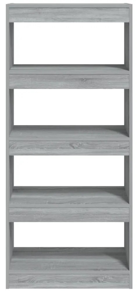 vidaXL Βιβλιοθήκη/Διαχωρ. Χώρου Γκρι Sonoma 60x30x135 εκ Επεξεργ. Ξύλο
