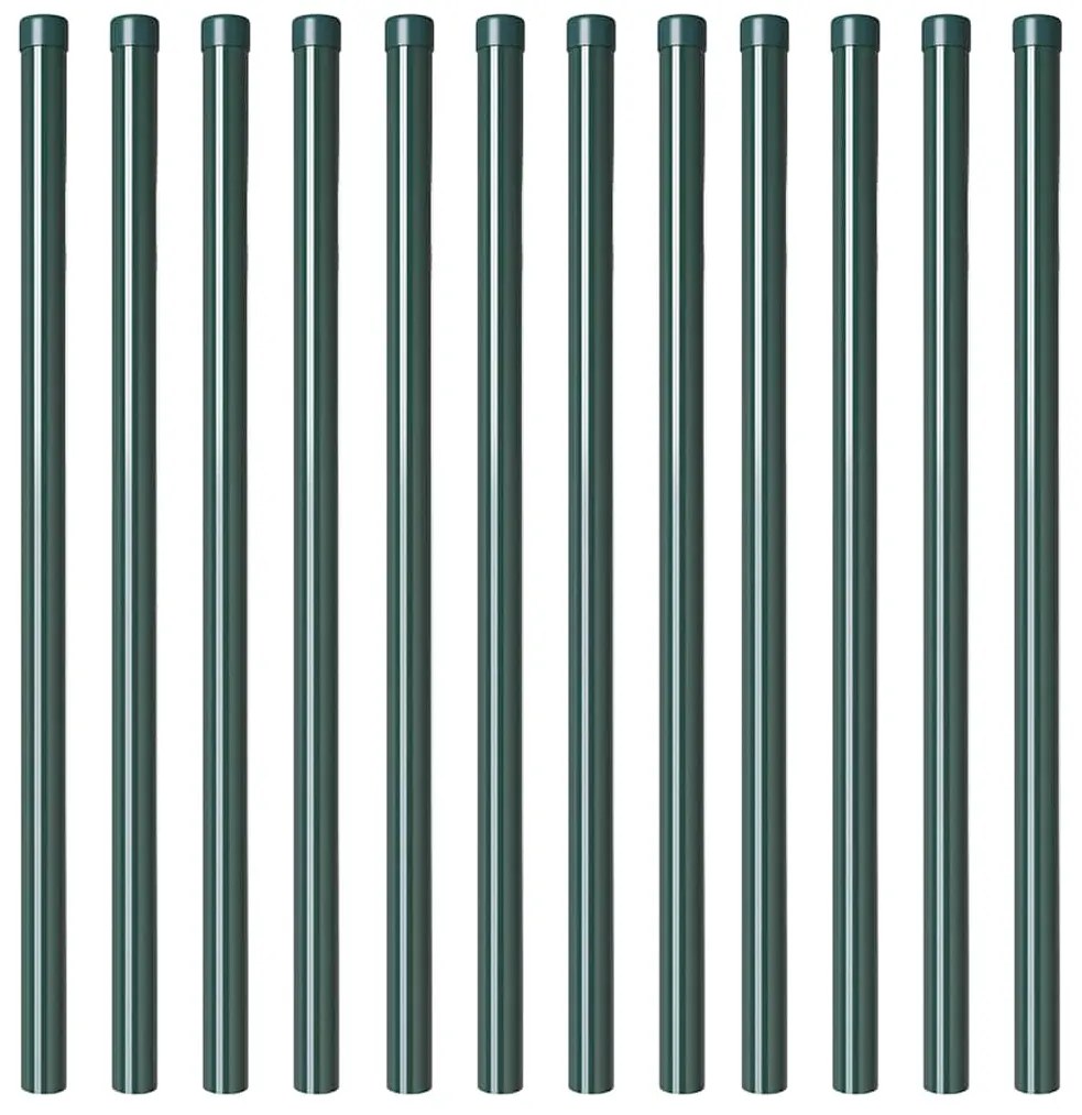 vidaXL Πό posts φράχτη 12 pcs Πράσινο 100 cm