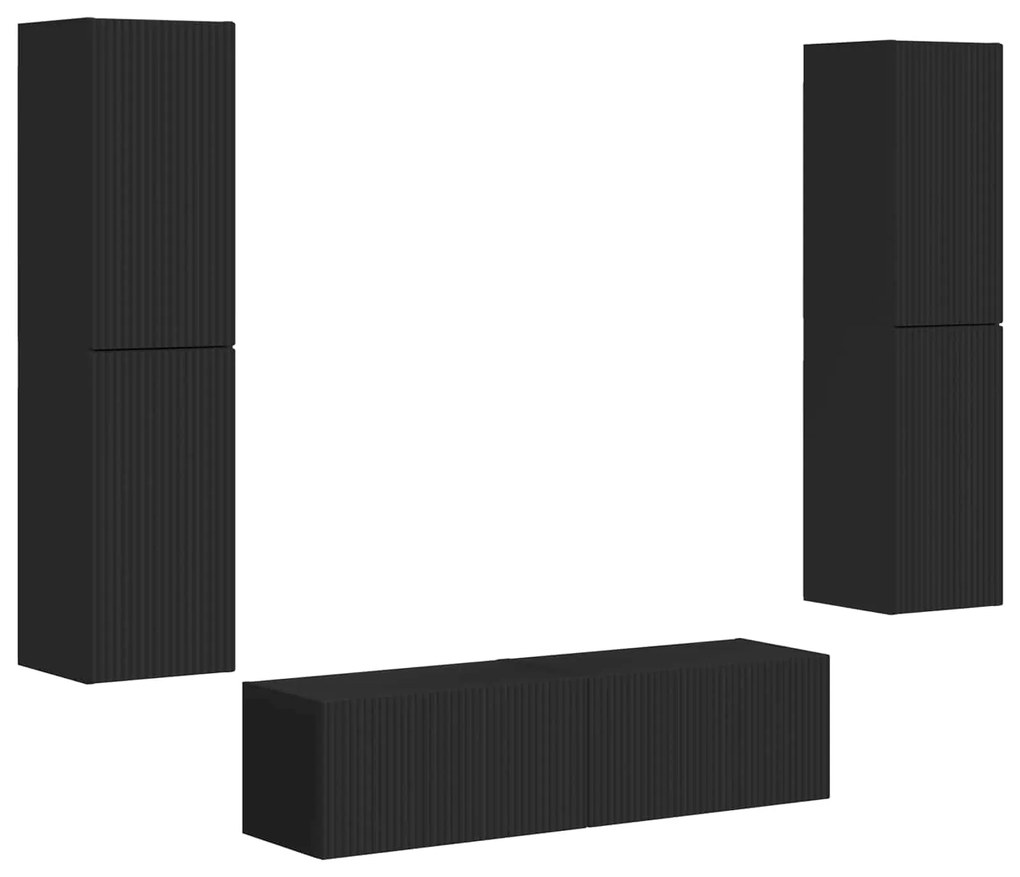 vidaXL 3 pcs Μαύρο