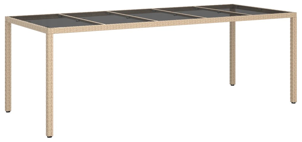vidaXL Τραπέζι Εστίασης Κήπου Μπεζ 250x100x75 εκ. Πολυ Ρατάν