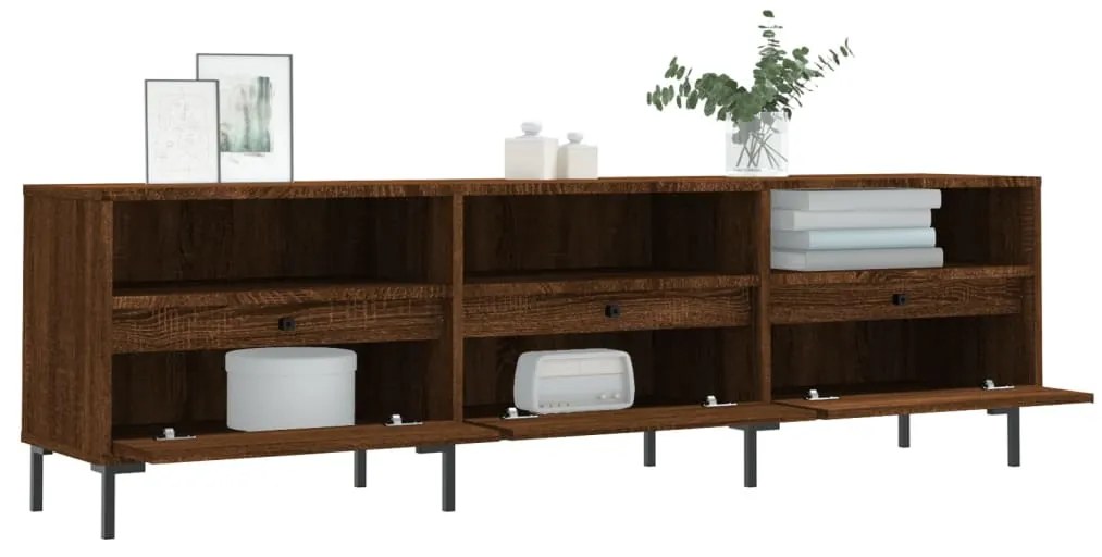 vidaXL Έπιπλο Τηλεόρασης Καφέ Δρυς 150x30x44,5 εκ. Επεξεργασμένο Ξύλο