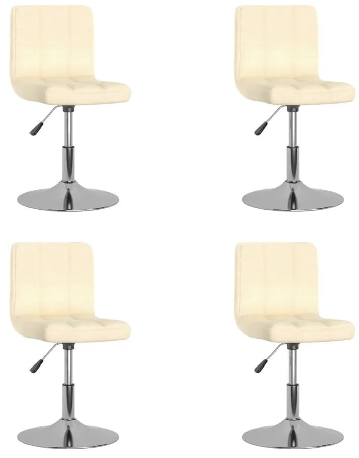 vidaXL Καρέκλες Τραπεζαρίας Περιστρεφόμενες 4 τεμ. Κρεμ Υφασμάτινες