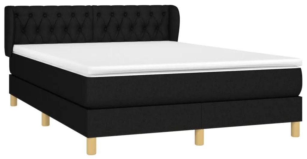 ΚΡΕΒΑΤΙ BOXSPRING ΜΕ ΣΤΡΩΜΑ ΜΑΥΡΟ 140X200 ΕΚ. ΥΦΑΣΜΑΤΙΝΟ 3127047