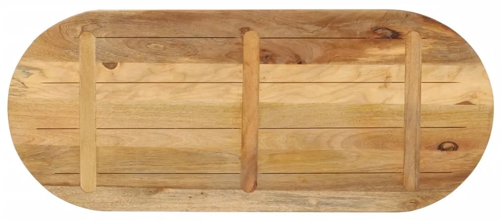 vidaXL Επιφάνεια Τραπεζιού Οβάλ 120x50x2,5 εκ Μασίφ Ακατ. Ξύλο Μάνγκο